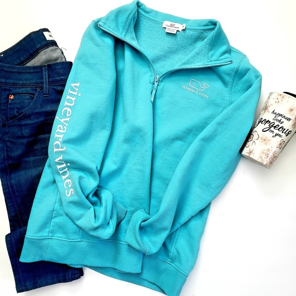 Vineyard Vines Tops - Vineyard Vines Quarter Zip Turquoise Blue Pullover